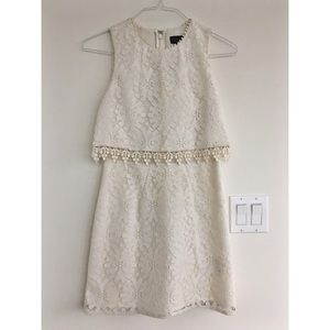 Topshop Crop Overlay Lace Dress
